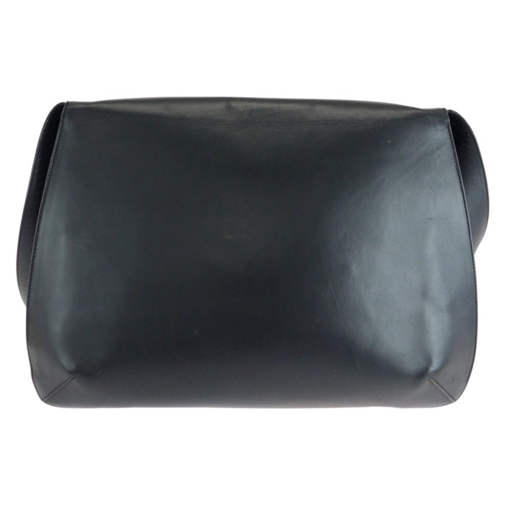 Salvatore Ferragamo Black Gold Hardware Leather Wood Shoulder Bag Messenger W... - Picture 2 of 10